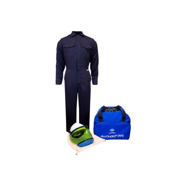 National Safety Apparel ArcGuard KIT2CV08NG, SM 8 cal/cm2 Arc Flash Kit with FR Coverall, SM, No Gloves KIT2CV08NGSM - main